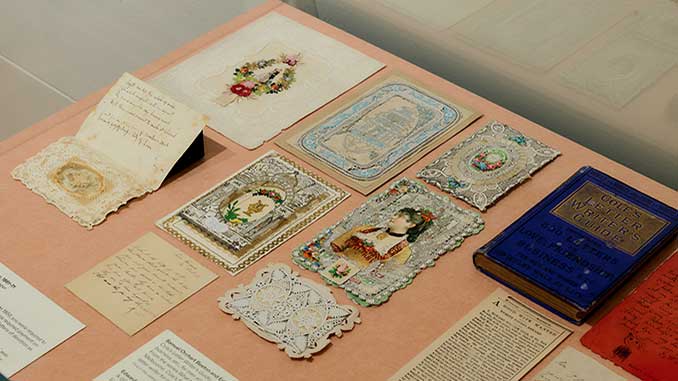 Victorian-era Valentine’s cards photo by Eugene Hyland courtesy of State Library Victoria