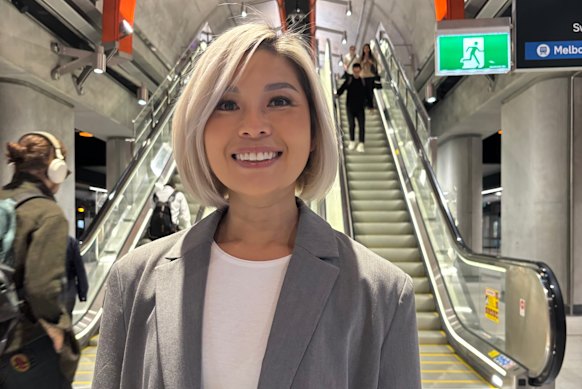 Diem Chau didn’t expect to find herself in the Metro Tunnel on Monday, but is happy with her new commute.