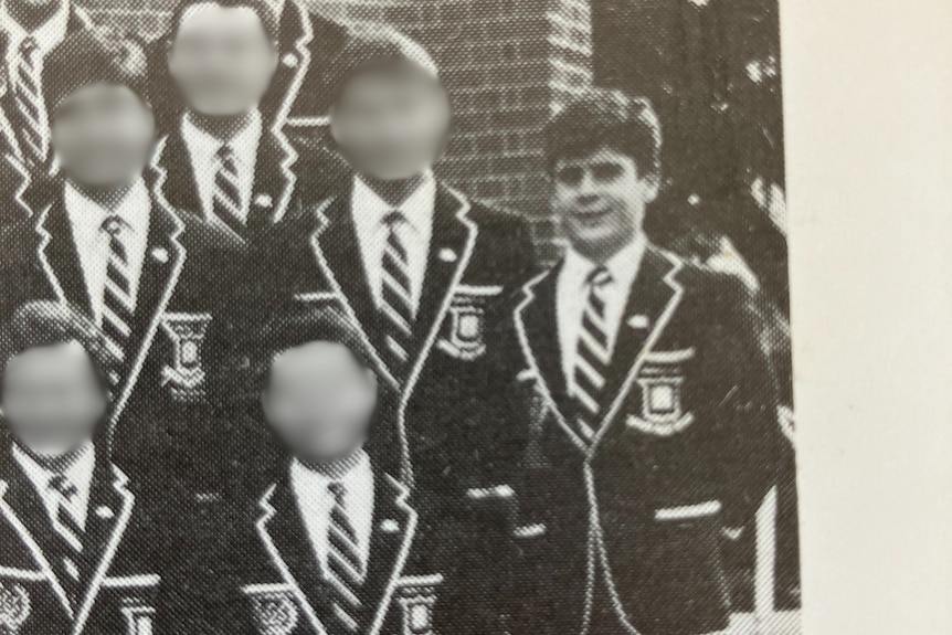 A school photo in black and white