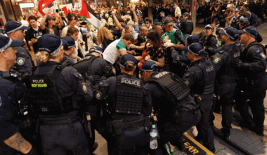 Sydney protests between NSW Police, Palestine Action Group protesters turn violent; Israeli president continues Australia visit; NSW Police Assistant Commissioner Peter McKenna responds