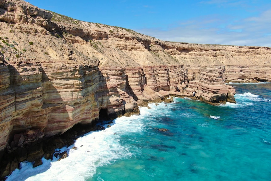 A cliff meets the sea