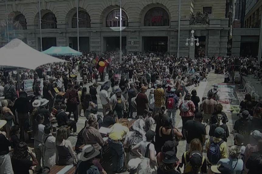 An IED being thrown into a crowd.