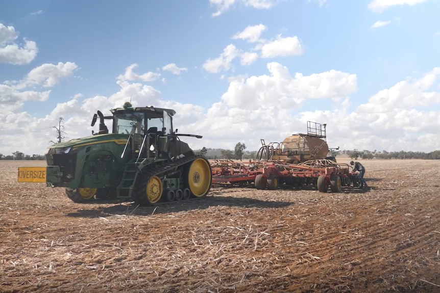 A tractor in a dry paddock in Southern NSW 