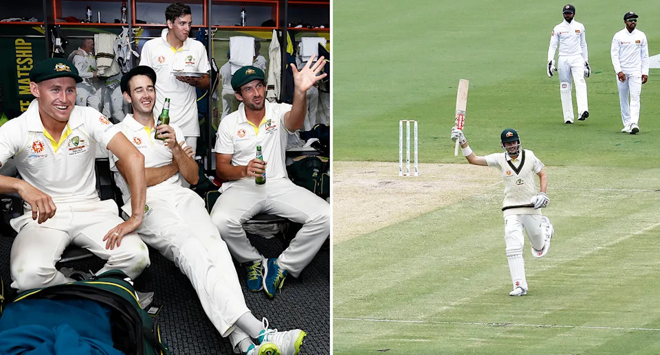 Kurtis Patterson in action for Australia against Sri Lanka in 2019.