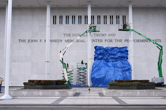 New signage adding Trump’s name to the Kennedy Centre in Washington was unveiled in December.