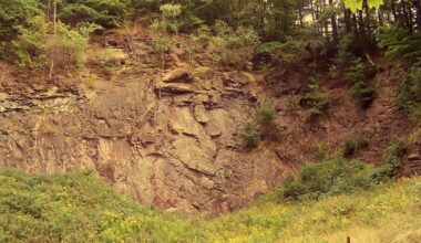 Abandoned quarry at the former train station in the Thuringian Forest