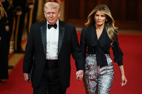 Donald Trump and first lady Melania Trump were at the governors’ dinner at the White House.