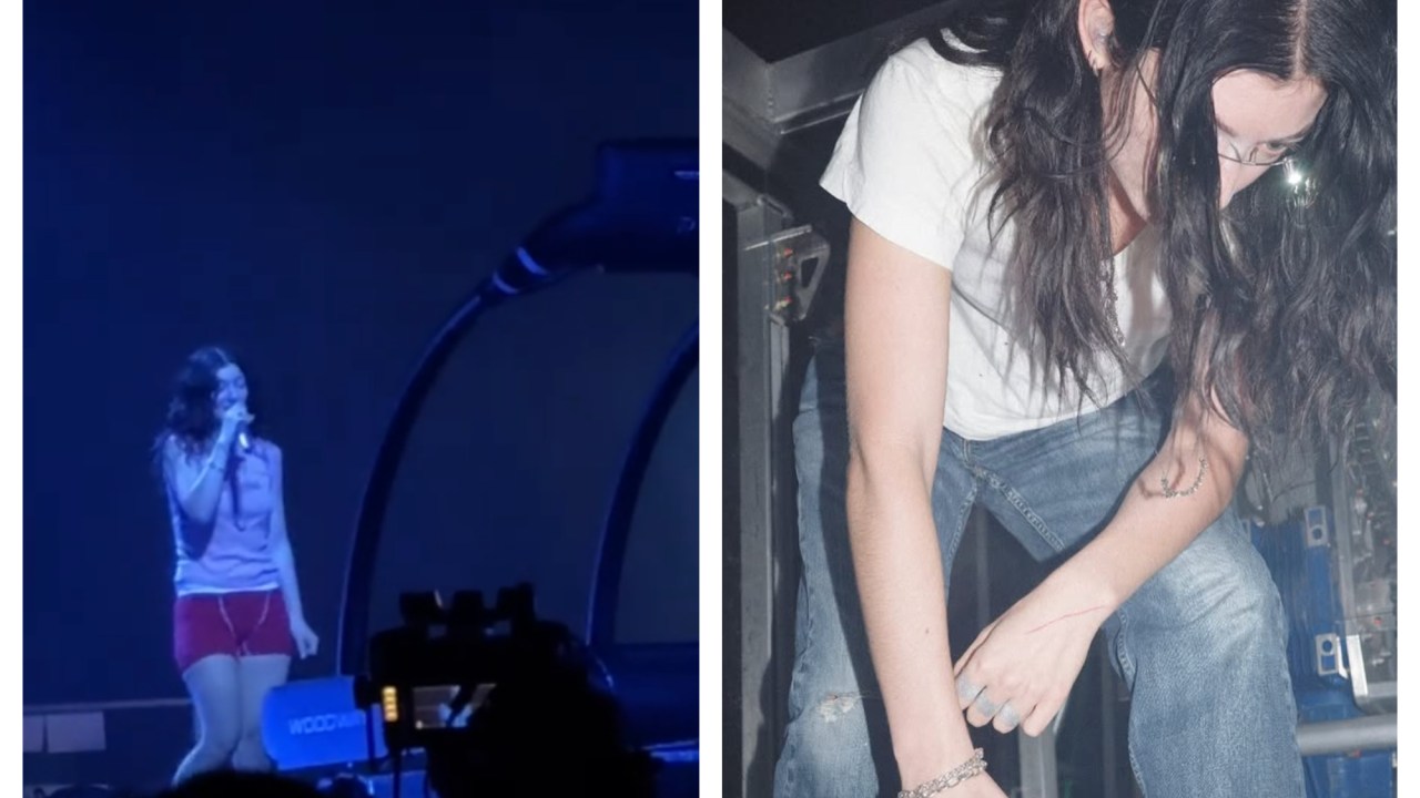 'Hope she gets the help she needs': Fears for major pop star after she strips down to underwear and gaffer tape in front of 16,500 fans