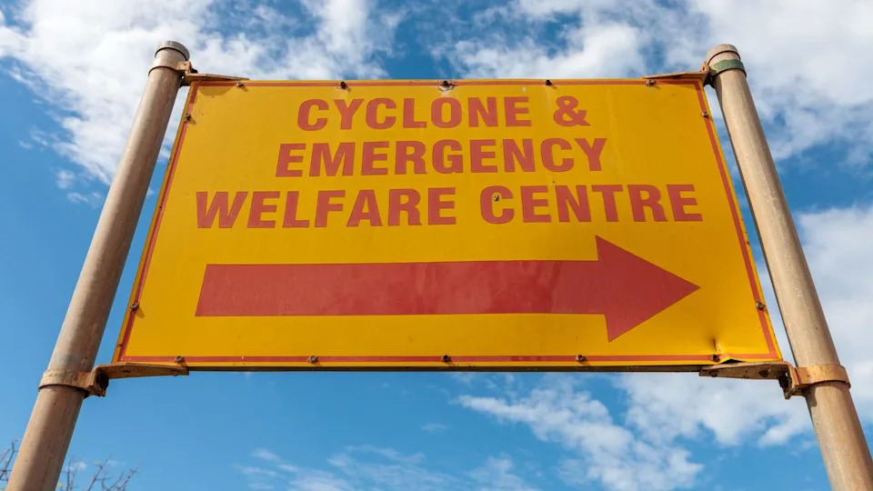 A sign for a Cyclone and Emergency Welfare Centre (file image)