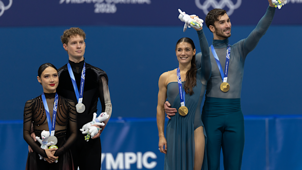 France's Laurence Fournier Beaudry and Guillaume Cizeron take gold ahead of Americans Madison Chock and Evan Bates in the Milano Cortina 2026 ice dance.