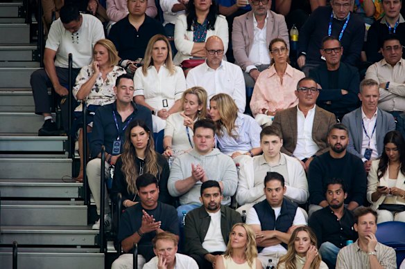 Stake.com founder Ed Craven pictured at the final in the grey hoodie.