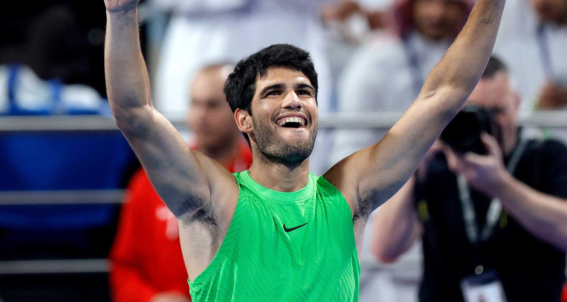 Carlos Alcaraz defeated Arthur Fils on Saturday in Doha.