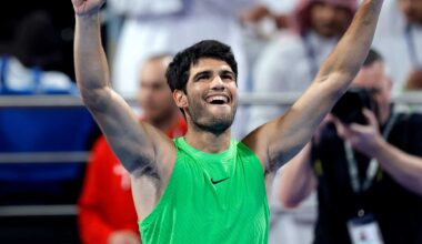 Carlos Alcaraz defeated Arthur Fils on Saturday in Doha.