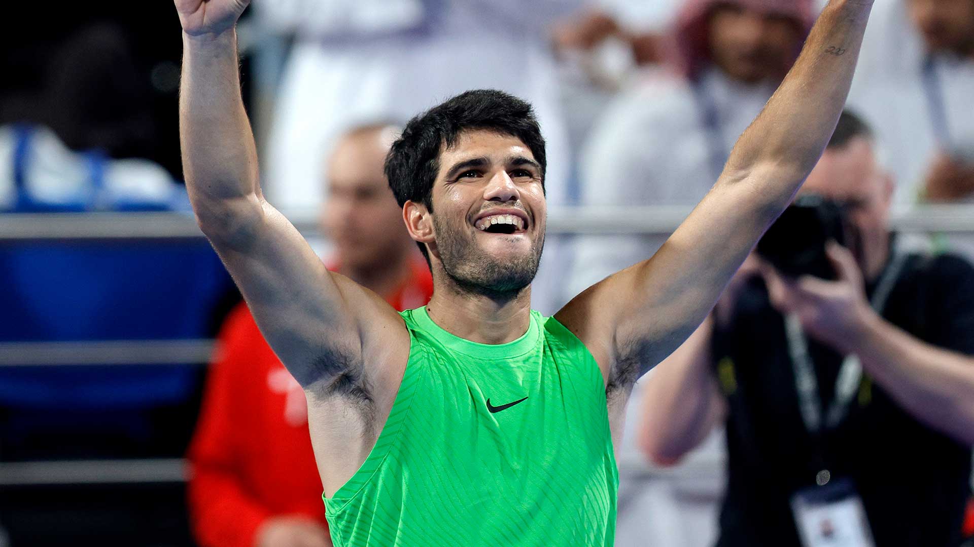 Carlos Alcaraz defeated Arthur Fils on Saturday in Doha.