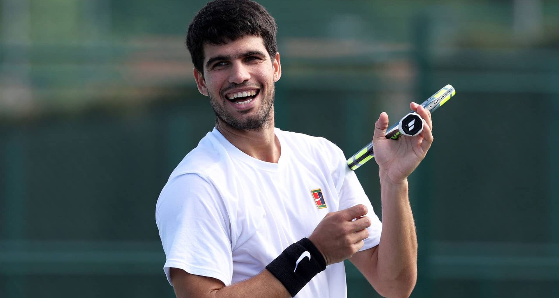 Carlos Alcaraz during a practice session earlier this week in Spain.