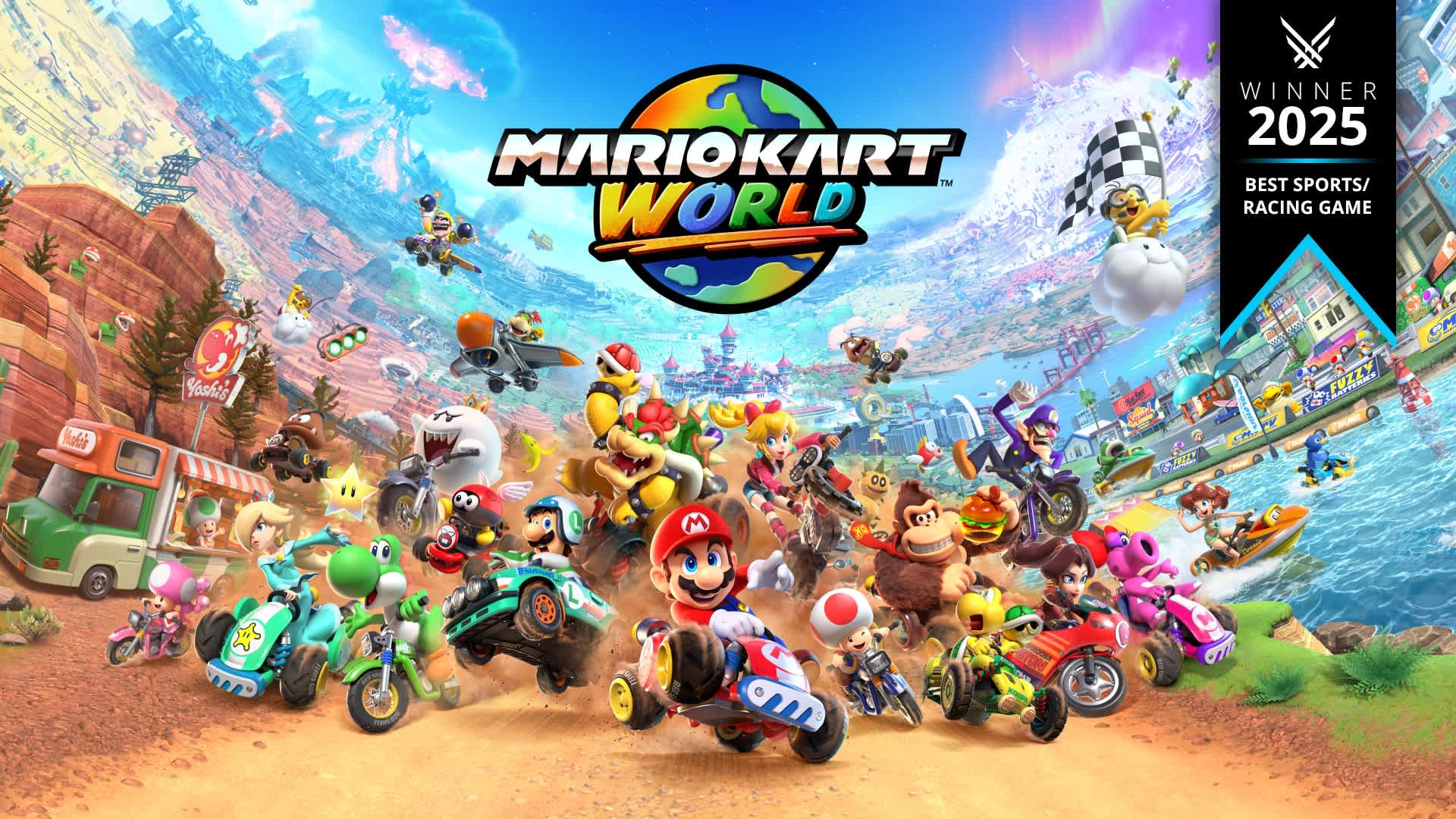 Play together—near or far - Mario Kart World