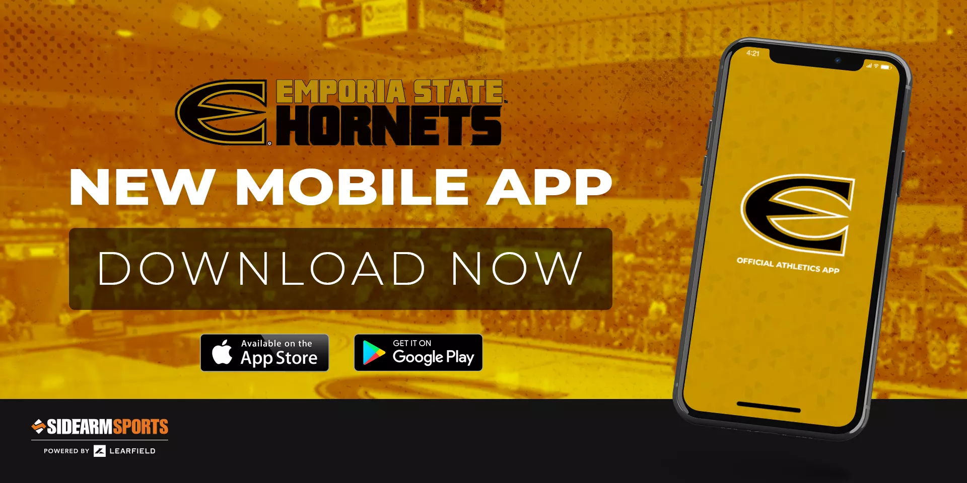Download the ESU Hornets Athletics App Graphic