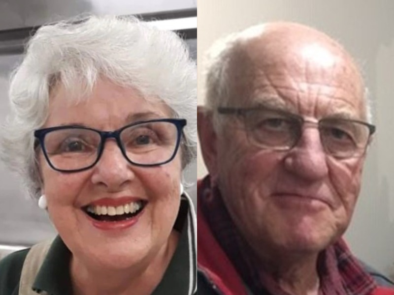 Profile photos of Carol Clay and Russell Hill side by side.