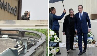 Australian news and politics live: Herzog visits Bondi, tells protesters ‘terror is unacceptable’