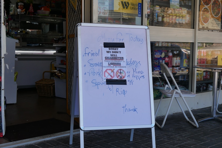 A close of sign reading: we do not sell cigarettes