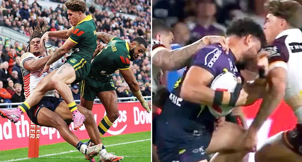 Reece Walsh during the Ashes and NRL grand final.