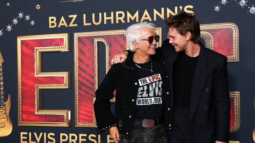 Austin Butler supports 'Elvis' director Baz Luhrmann at Elvis Presley concert film premiere