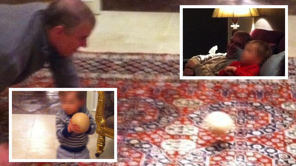 Andrew Mountbatten-Windsor pictured playing with novelty toy alongside child as investigation intensifies