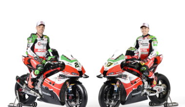 Alex Lowes and Axel Bassani on 2026 Bimota KB998 WorldSBK bikes. Credit: Bimota by Kawasaki Racing Team.