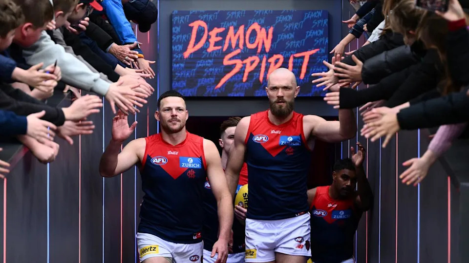(L-R) Steven May and Max Gawn.