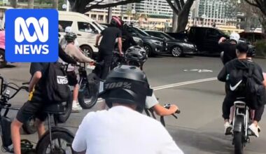Police condemn dozens of e-bike riders for Sydney Harbour Bridge stunt