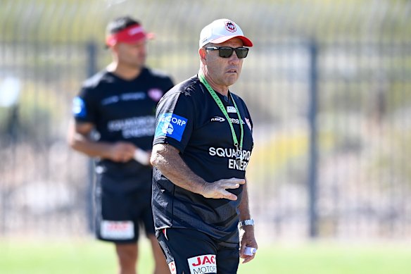 Shane Flanagan oversees the Dragons’ first session in the US.