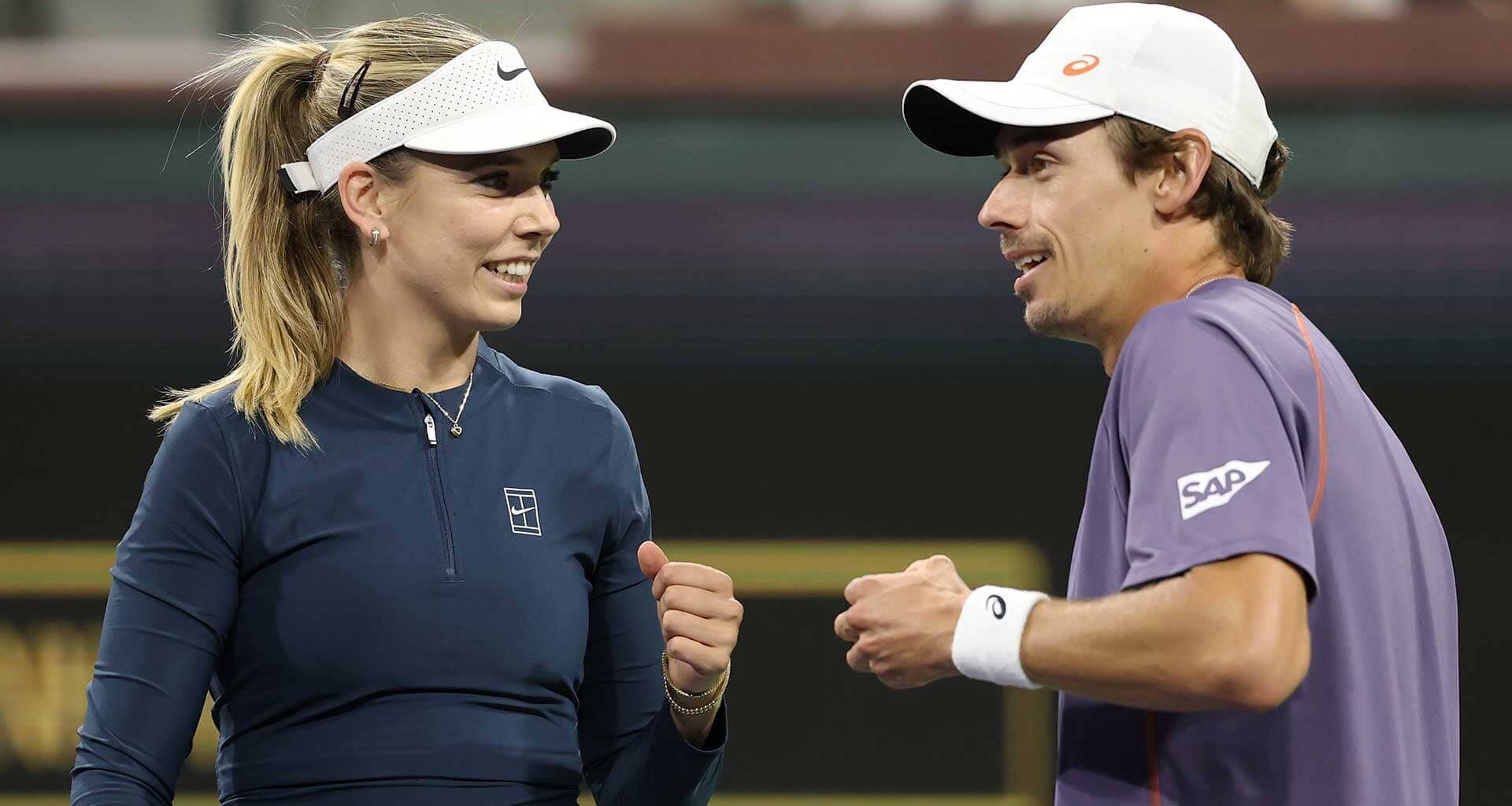Katie Boulter and Alex de Minaur in action together last season.