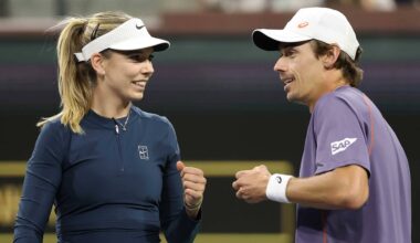 Katie Boulter and Alex de Minaur in action together last season.