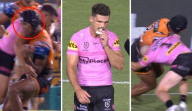 Pre-season Challenge, Wests Tigers vs Penrith Panthers, teams, live scores, updates, how to watch, stream, blog, Nathan Cleary high tackle sin bin, Heamasi Makasini try