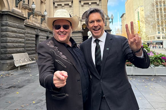 Young and Melbourne Lord Mayor Nick Reece in June.