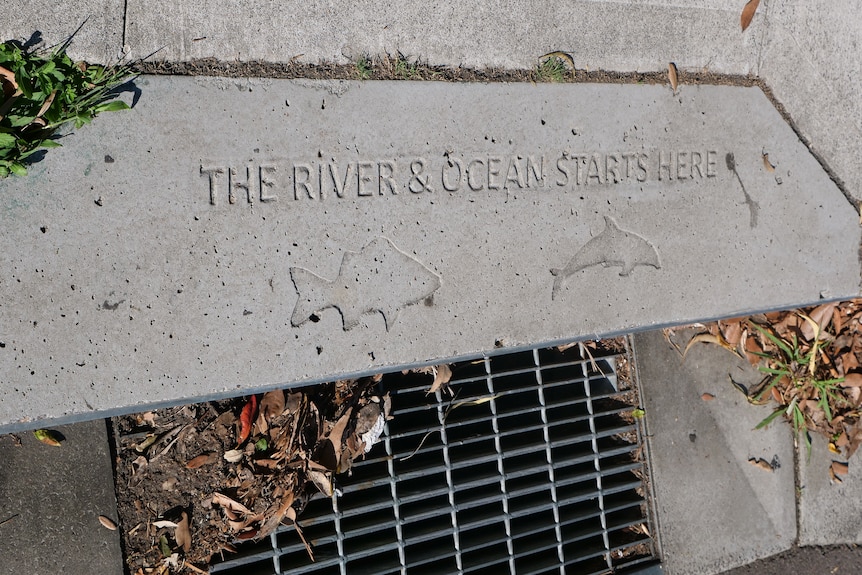 The storm drain, downhill of the roundabout where the truck crash occurred