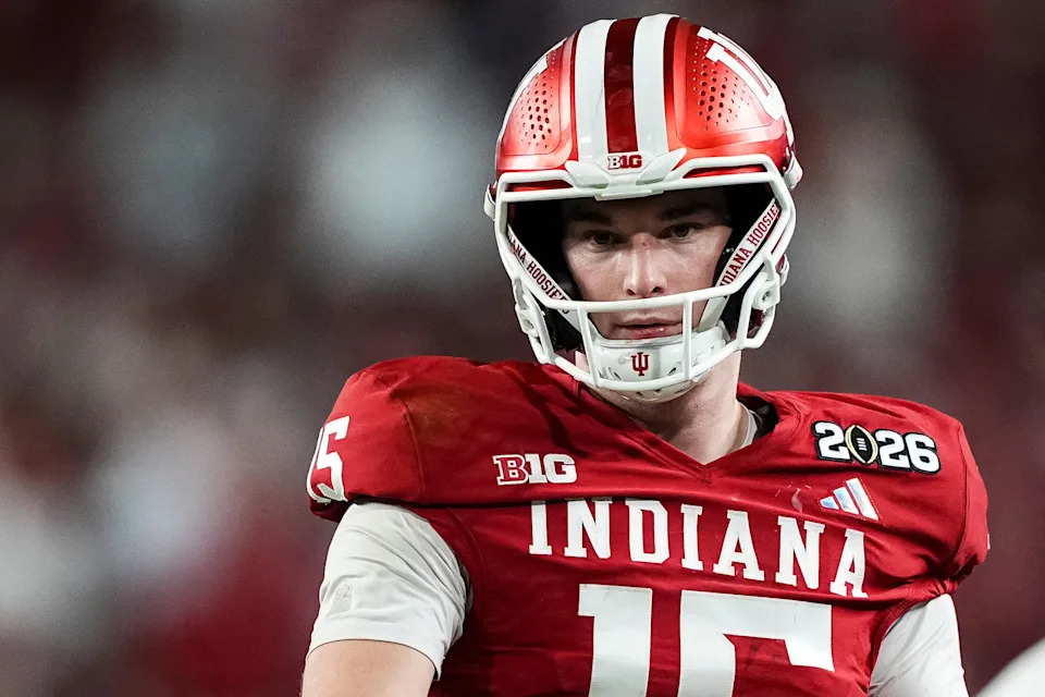 Fernando Mendoza, who helped lead the Indiana Hoosiers to a national championship, is expected to go first overall in the NFL Draft. (Photo by CFP/Getty Images)