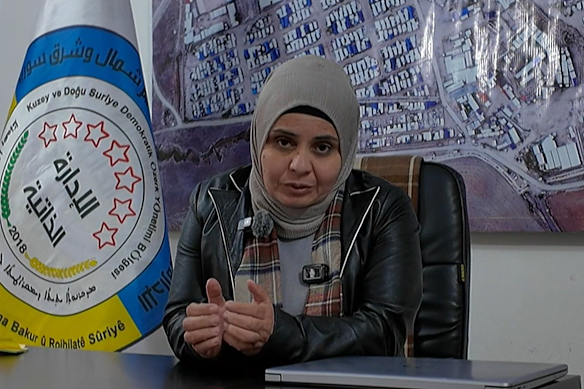 Hakamia Ibrahim, the director of al-Roj camp, during an interview with this masthead in Syria on Tuesday.