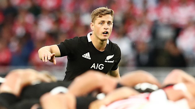 Brett Cameron of the All Blacks at Tokyo Stadium.