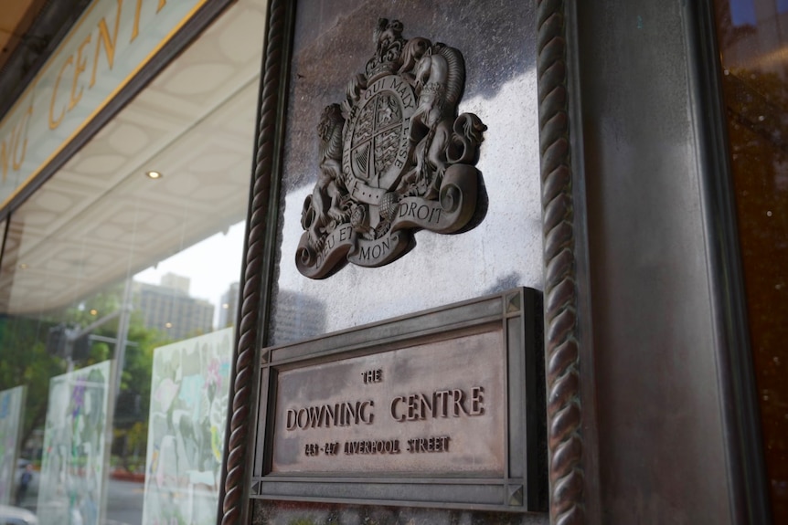The entrance of a court house.