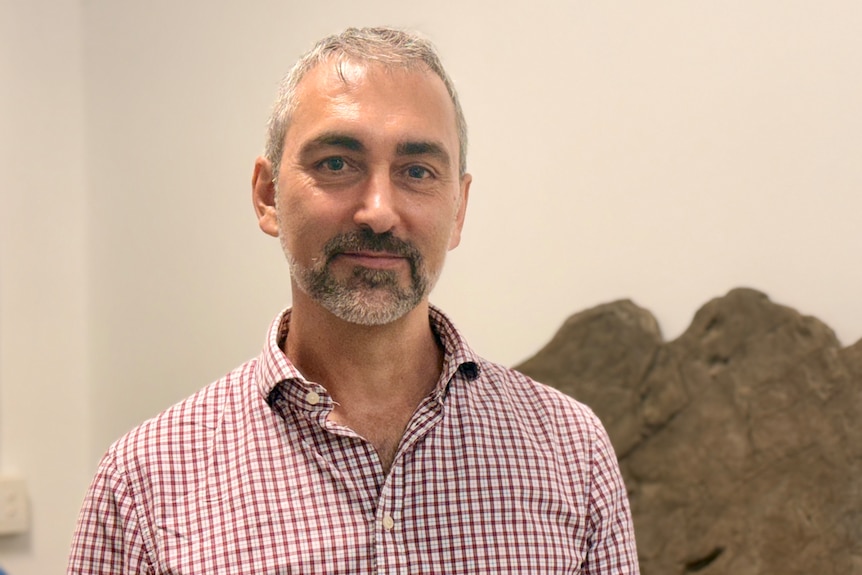 A man in a checked shirt