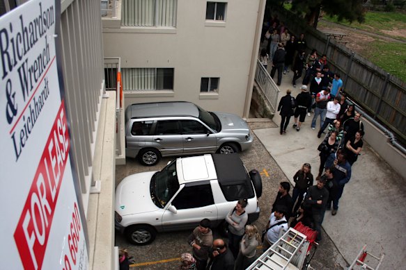 It’s not unusual to see scores of would-be renters queuing up to inspect a property in Sydney or Melbourne. 