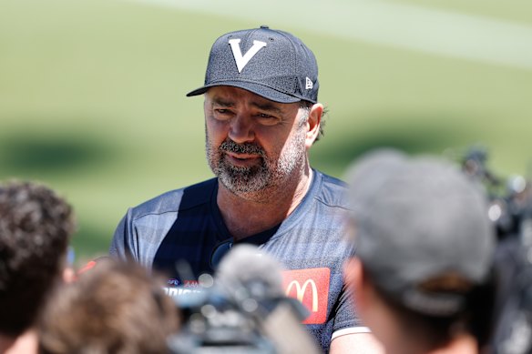Garry Lyon during training on Thursday in Perth.