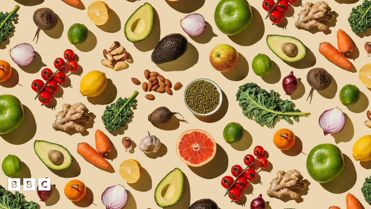 A variety fresh of organic fruits and vegetables