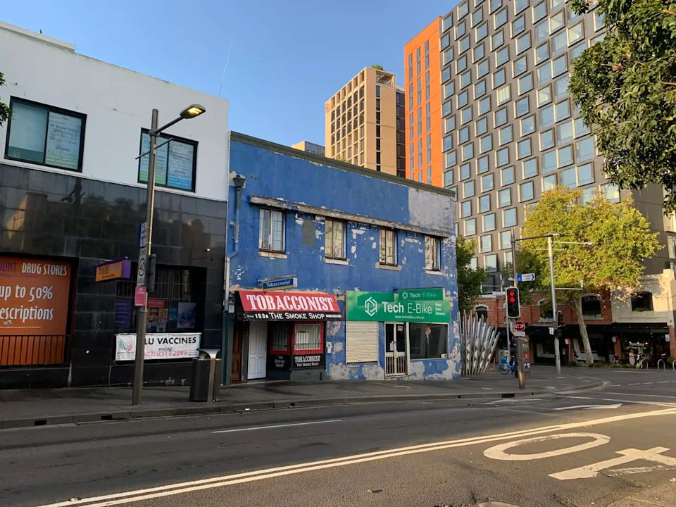 Redfern Street on a sunny morning.