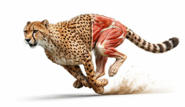 cheetah with its muscles