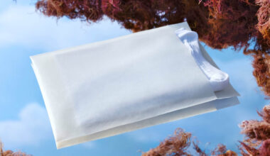 compostable plastic bags made of seaweed breaks down in soil