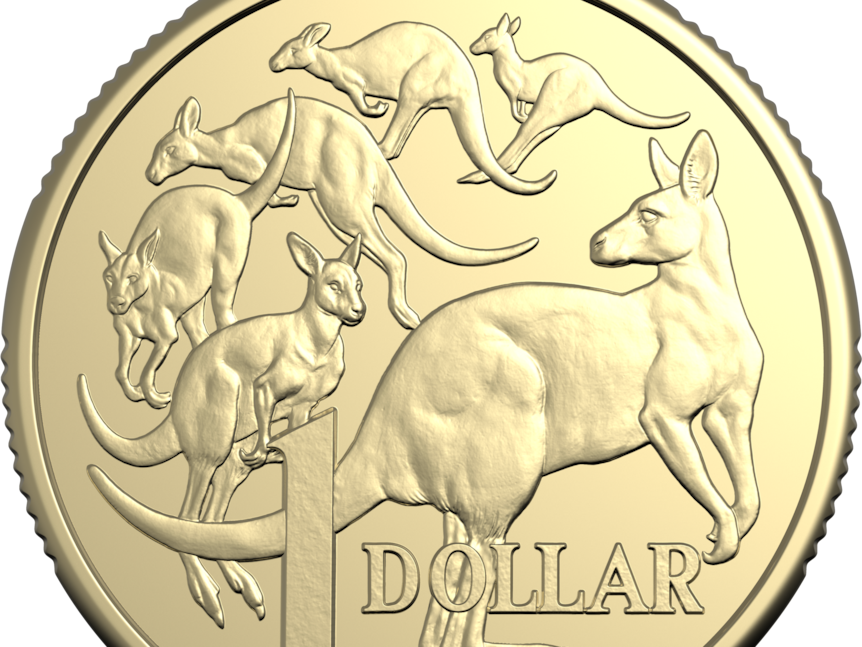 Close up of a limited edition $1 coin.