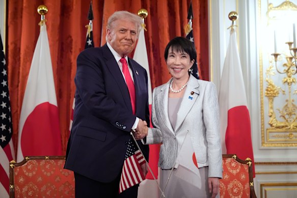 US President Donald Trump and Japanese Prime Minister Sanae Takaichi in Tokyo.