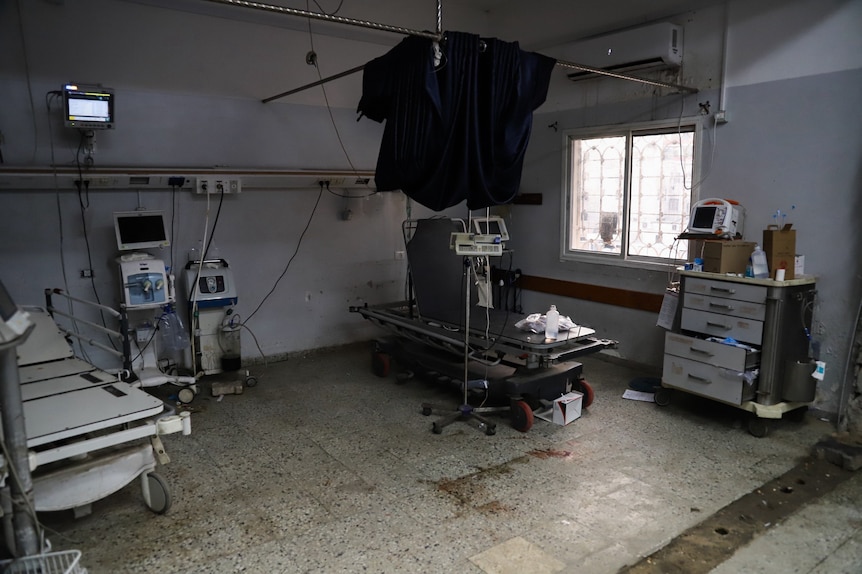 A view of Al-Shifa Hospital, left empty after medical staff and patients were forced to evacuate
